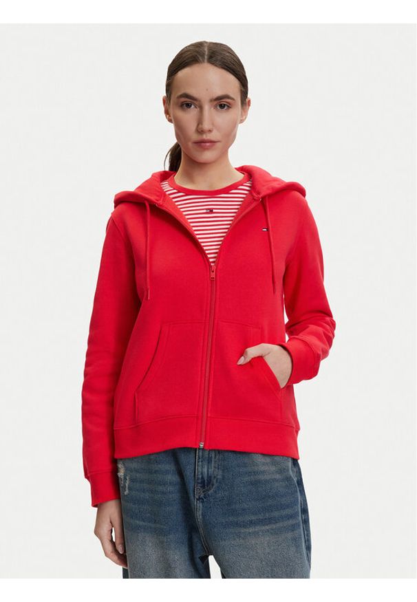 Tommy Jeans Bluza DW0DW19729 Czerwony Regular Fit. Kolor: czerwony. Materiał: bawełna