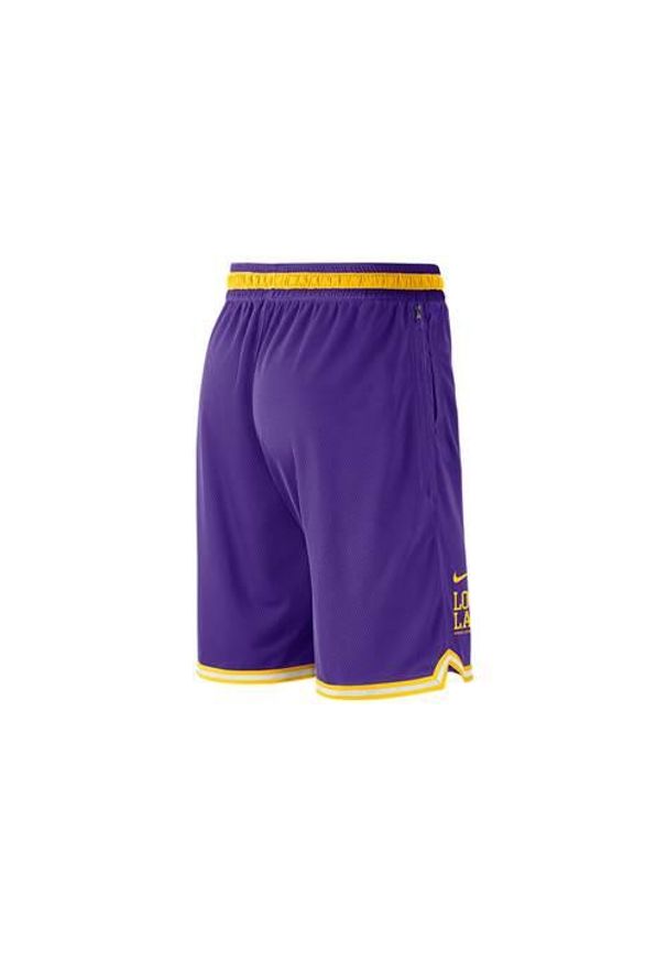 Spodnie koszykarskie męskie Nike Los Angeles Lakers. Kolor: fioletowy. Długość: krótkie