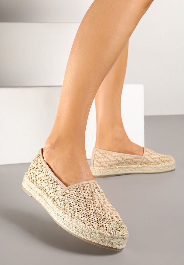 Born2be - Beżowe Espadryle z Ozdobną Plecionką Nimilithae. Okazja: na co dzień. Kolor: beżowy. Materiał: jeans. Sezon: lato. Styl: elegancki, casual