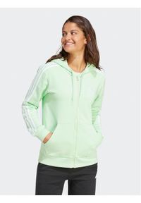 Adidas - adidas Bluza Essentials 3-Stripes IR6077 Zielony Regular Fit. Kolor: zielony. Materiał: bawełna