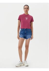 Tommy Jeans T-Shirt Varsity DW0DW20317 Różowy Regular Fit. Kolor: różowy. Materiał: bawełna