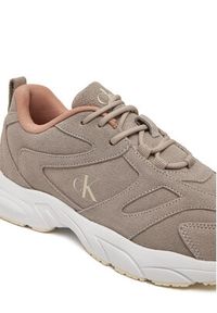 Calvin Klein Jeans Sneakersy Retro Tennis Low Mg Mix Media Wn YW0YW01639 Beżowy. Kolor: beżowy. Materiał: zamsz, skóra