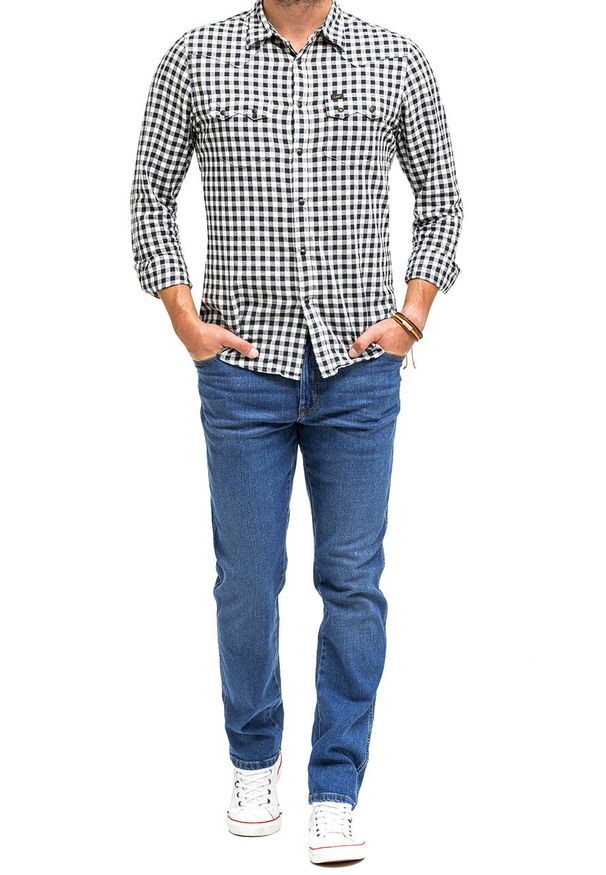 Wrangler - WRANGLER TEXAS SLIM MĘSKIE SPODNIE JEANSOWE BANGING W12SHN58Q 112142830