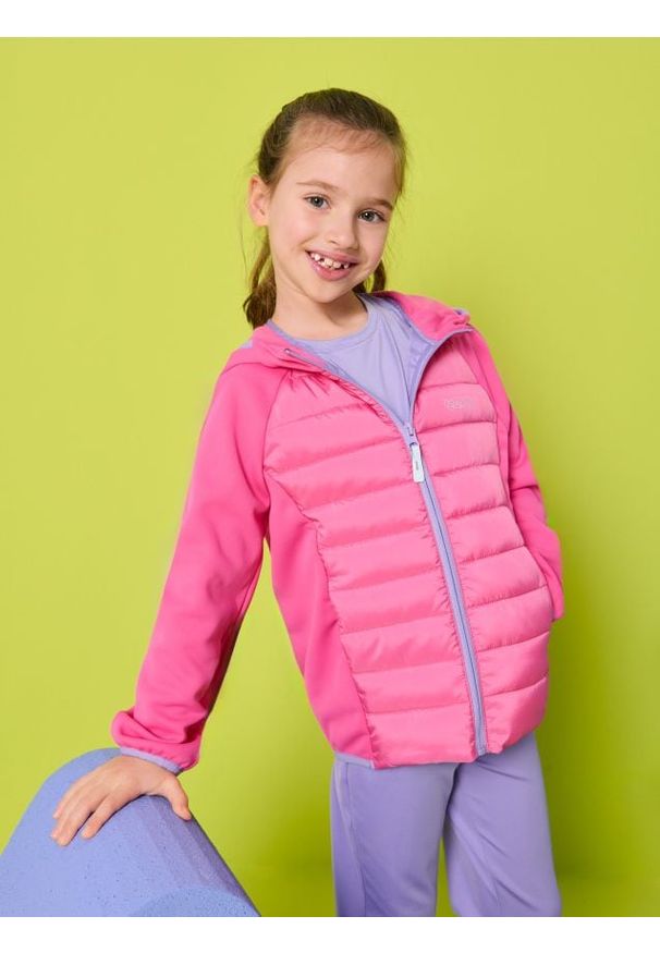 Sinsay - Pikowana kurtka z kapturem - różowy. Typ kołnierza: kaptur. Kolor: różowy