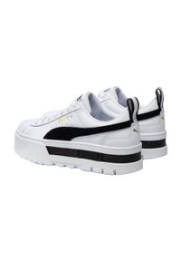 Puma - Skórzane Trampki Damskie Mayze. Kolor: biały. Materiał: skóra. Styl: sportowy