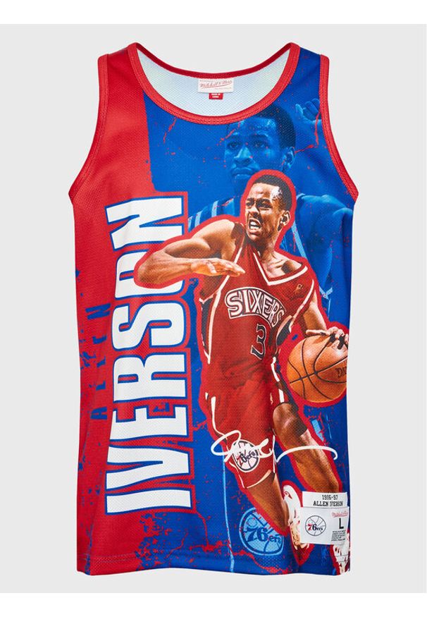 Mitchell & Ness Tank top TNMK5010 Kolorowy Regular Fit. Materiał: syntetyk. Wzór: kolorowy