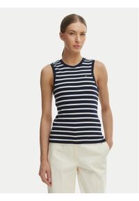 TOMMY HILFIGER - Tommy Hilfiger Top WW0WW47806 Granatowy Slim Fit. Kolor: niebieski. Materiał: bawełna #1