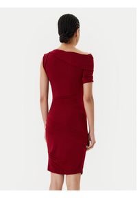 Guess Sukienka koktajlowa W5BK71 KCVG2 Bordowy Slim Fit. Kolor: czerwony. Materiał: syntetyk. Styl: wizytowy #4