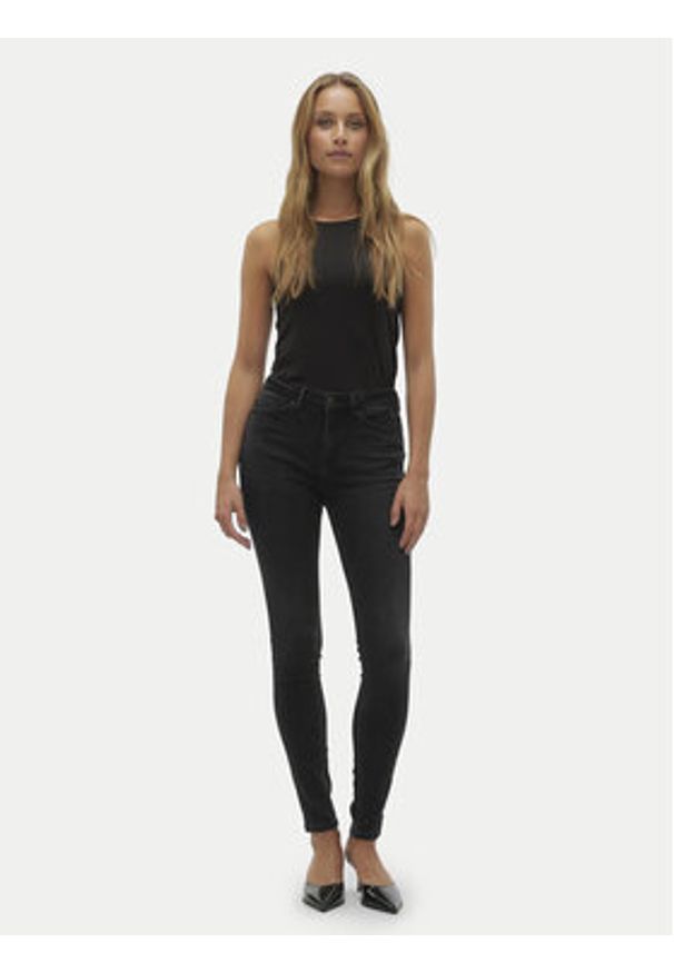 Vero Moda Jeansy Flash 10298722 Czarny Skinny Fit. Kolor: czarny