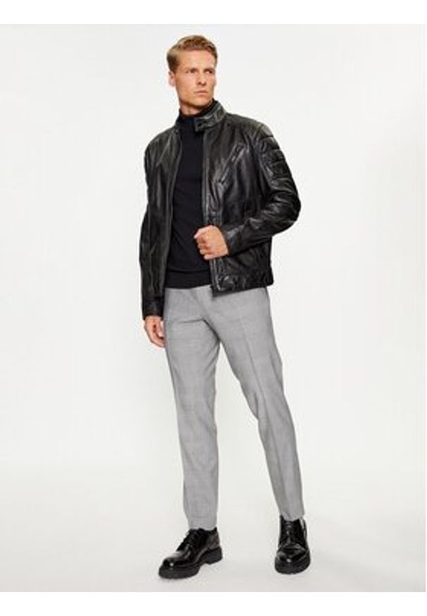 BOSS - Boss Spodnie garniturowe H-Genius-224 50500110 Szary Slim Fit. Kolor: szary. Materiał: wiskoza