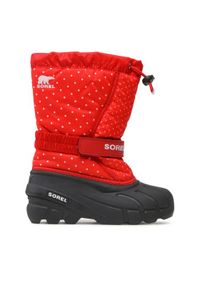 sorel - Sorel Śniegowce Youth Flurry™ Print NY3503-646 Czerwony. Kolor: czerwony. Materiał: materiał. Wzór: nadruk #1