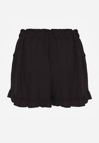 Born2be - Czarne Szorty z Wiskozy Ionona. Okazja: na co dzień. Kolor: czarny. Materiał: wiskoza. Długość: krótkie. Wzór: gładki. Sezon: wiosna, lato. Styl: casual #4