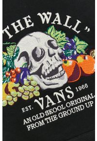 Vans bluza bawełniana męska kolor czarny z kapturem z aplikacją VN0006EFBLK1-black. Typ kołnierza: kaptur. Kolor: czarny. Materiał: bawełna. Wzór: aplikacja #3