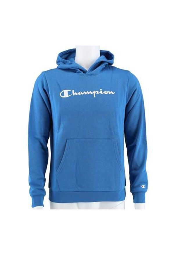 Bluza sportowa chłopięca Champion Big Logo Print. Typ kołnierza: kaptur. Kolor: niebieski. Wzór: nadruk. Styl: sportowy
