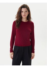 only - ONLY Bluzka Zita 15358986 Bordowy Regular Fit. Kolor: czerwony. Materiał: syntetyk #1