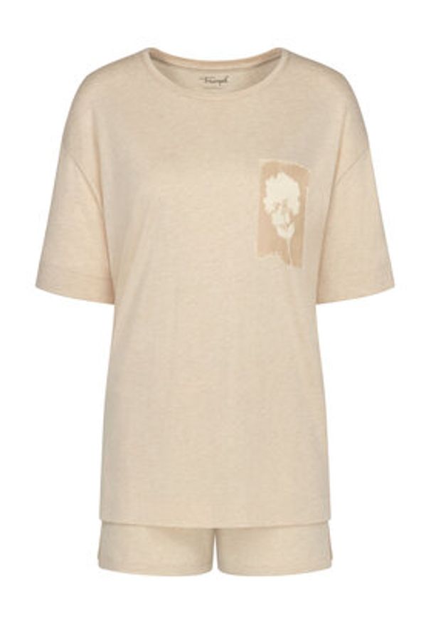Triumph Piżama Endless Comfort 10222572 Beżowy Relaxed Fit. Kolor: beżowy. Materiał: bawełna