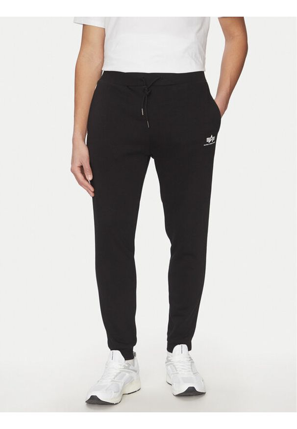 Alpha Industries Spodnie dresowe Small Logo 156374 Czarny Regular Fit. Kolor: czarny. Materiał: bawełna