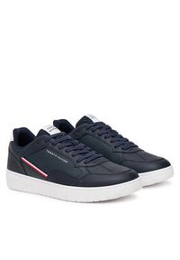TOMMY HILFIGER - Tommy Hilfiger Sneakersy Th Basket Core Stripes FM0FM05631 Granatowy. Kolor: niebieski. Materiał: skóra #6