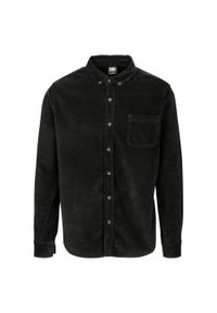 Urban Classics - Męska Koszula Sztruksowa. Kolor: czarny. Materiał: sztruks #1