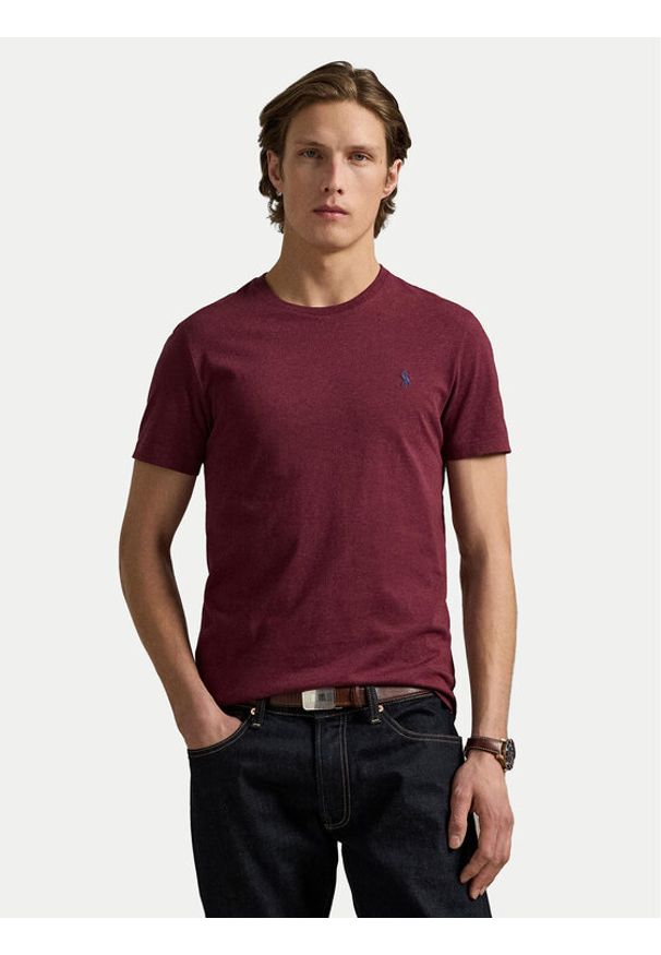Polo Ralph Lauren T-Shirt 710671438283 Bordowy Custom Slim Fit. Typ kołnierza: polo. Kolor: czerwony. Materiał: bawełna