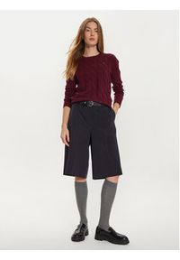TOMMY HILFIGER - Tommy Hilfiger Sweter WW0WW43586 Bordowy Regular Fit. Kolor: czerwony. Materiał: wełna #5
