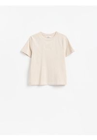 Reserved - T-shirt z nadrukiem - beżowy. Kolor: beżowy. Materiał: bawełna. Wzór: nadruk #1