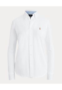 Ralph Lauren - RALPH LAUREN - Koszula Oxford Slim fit. Typ kołnierza: polo. Kolor: biały. Materiał: bawełna, materiał. Długość rękawa: długi rękaw. Długość: długie. Wzór: haft, kolorowy, aplikacja. Styl: klasyczny #5