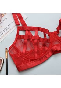 Intica - Komplet bielizny z przeszyciami dla pewności siebie Blaga. Kolor: czerwony. Materiał: materiał #9