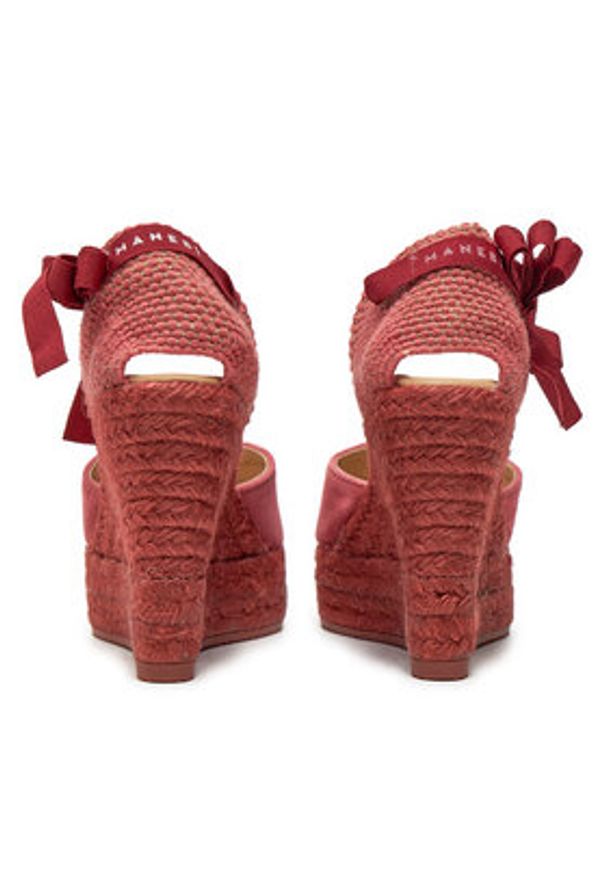Manebi Espadryle Hamptons Heart-Shaped Wedge Espadrilles W 2.1 WH Różowy. Kolor: różowy. Materiał: skóra, zamsz
