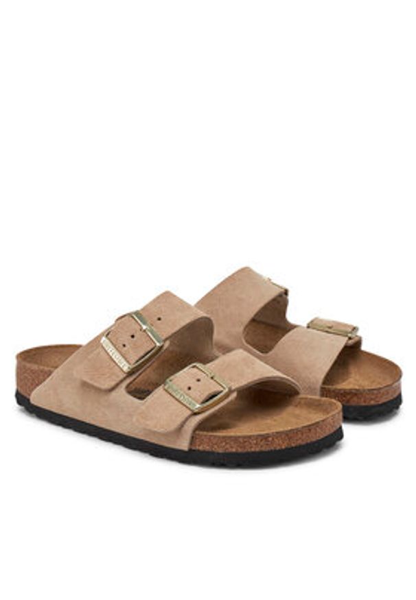 Birkenstock Klapki Arizona zamsz 1029260 Beżowy. Kolor: beżowy. Materiał: zamsz, skóra