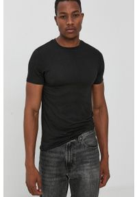 Resteröds T-shirt (2-pack) męski kolor czarny gładki. Okazja: na co dzień. Kolor: czarny. Materiał: włókno, bawełna, dzianina. Wzór: gładki. Styl: casual #1