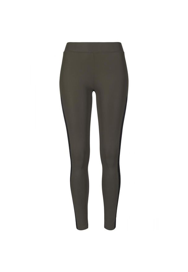 Urban Classics - Damskie legginsy Urban Classic jacquard Striped. Kolor: czarny, zielony, wielokolorowy