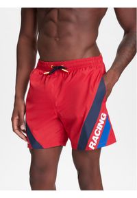 Pepe Jeans Szorty kąpielowe Red Bull Racing RMB10007 Czerwony Regular Fit. Kolor: czerwony. Materiał: syntetyk