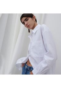 Reserved - Biała koszula z bawełny organicznej - Biały. Kolor: biały. Materiał: bawełna #1