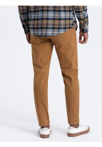 Ombre Clothing - Jeansowe spodnie męskie bez przetarć SLIM FIT - camel V10 OM-PADP-0148 - XXL. Okazja: na co dzień. Materiał: jeans. Wzór: gładki. Styl: elegancki, sportowy, casual #3