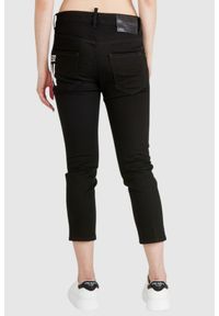 DSQUARED2 Icon forever cool girl cropped jeans czarne jeansy damskie. Kolor: czarny. Wzór: aplikacja #4