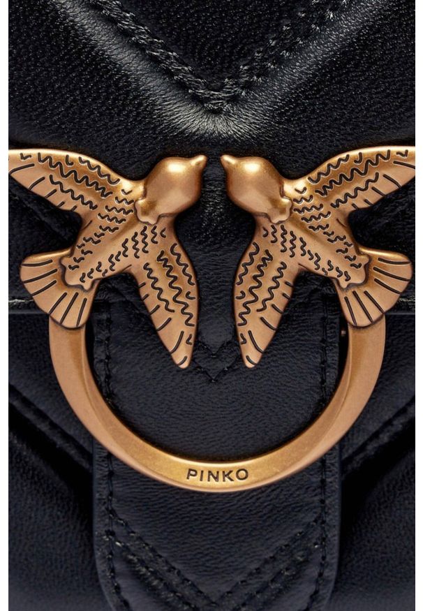 Pinko - PINKO Czarna kopertówka Love One Classic Light DC AW25. Kolor: czarny. Materiał: skórzane. Styl: casual