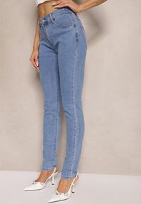 Renee - Jasnoniebieskie Jeansy Typu Skinny z Bawełną High Waist Novorine. Okazja: na co dzień. Stan: podwyższony. Kolor: niebieski. Styl: casual, elegancki