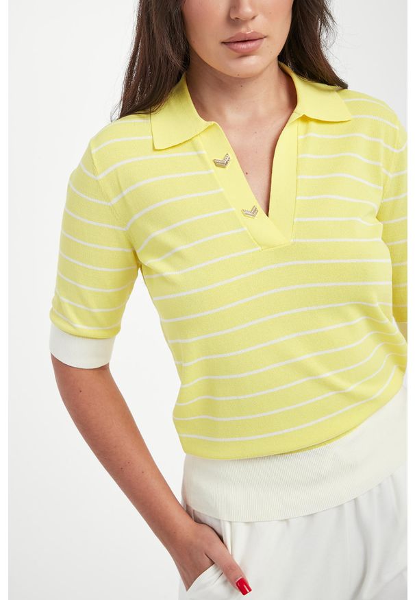 Liu Jo - Sweter damski w stylu polo LIU JO. Typ kołnierza: polo