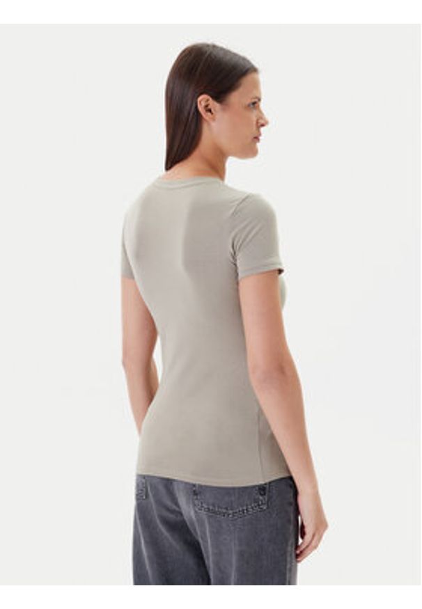 Guess T-Shirt W2YI45 J1314 Khaki Slim Fit. Kolor: brązowy. Materiał: bawełna