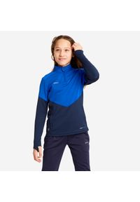 KIPSTA - Bluza do piłki nożnej dla dziewczynek Kipsta Viralto. Kolor: niebieski. Materiał: materiał, poliester, elastan. Sport: piłka nożna