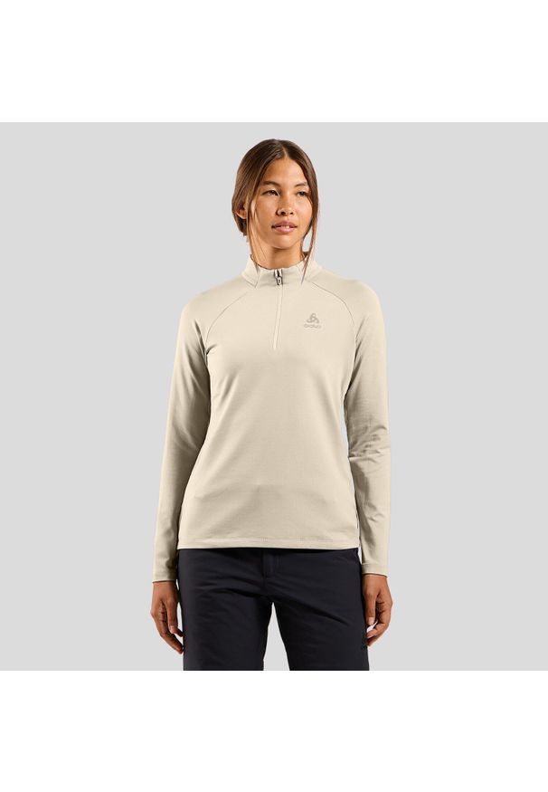 Bluza bez kaptura rozpinana Odlo Mid layer 1/2 zip ESSENTIAL LIGHT. Typ kołnierza: bez kaptura. Kolor: biały. Sport: turystyka piesza