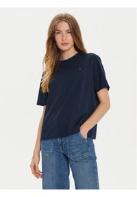 TOMMY HILFIGER - Tommy Hilfiger T-Shirt Modern Flag WW0WW43597 Granatowy Relaxed Fit. Kolor: niebieski. Materiał: bawełna #1