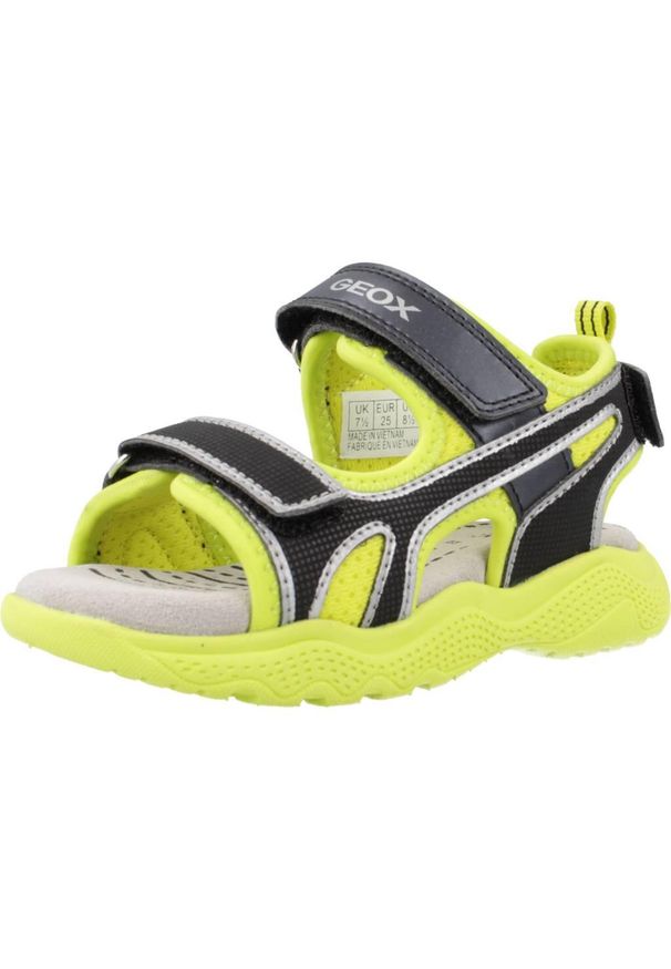 Geox - Sandały GEOX J SANDAL SPLUSH BOY Żółty. Kolor: żółty. Materiał: syntetyk, tkanina. Sezon: lato