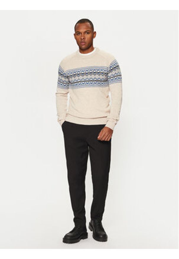 Brave Soul Sweter MK-517ERICKSON Écru Regular Fit. Materiał: syntetyk