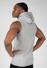 GORILLA WEAR - Lincoln Bluza z kapturem bez rękawów - Szary. Typ kołnierza: kaptur. Kolor: szary. Długość rękawa: bez rękawów. Sport: fitness