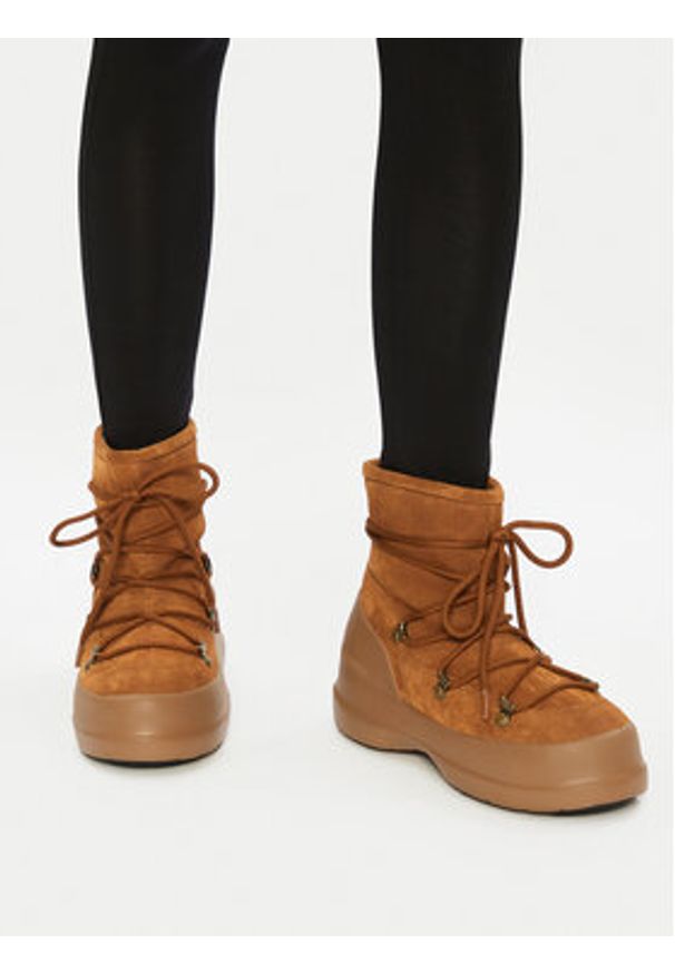 Moon Boot Śniegowce Luna Boot Suede 80D2480030 Brązowy. Kolor: brązowy. Materiał: zamsz, skóra