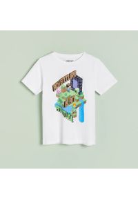 Reserved - Bawełniany t-shirt Minecraft - Biały. Kolor: biały. Materiał: bawełna #1