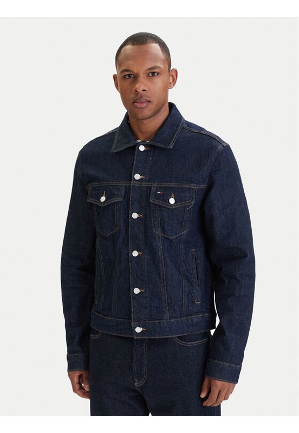 Tommy Jeans Kurtka jeansowa Ryan DM0DM22984 Granatowy Regular Fit. Kolor: niebieski. Materiał: bawełna