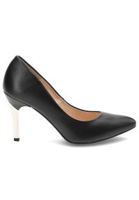 DAMISS - Czarne Czółenka Damiss Eleganckie Buty Damskie Na Szpilce. Okazja: do pracy, na spotkanie biznesowe. Kolor: czarny. Materiał: skóra. Szerokość cholewki: normalna. Wzór: gładki. Obcas: na szpilce. Styl: elegancki. Wysokość obcasa: średni #5